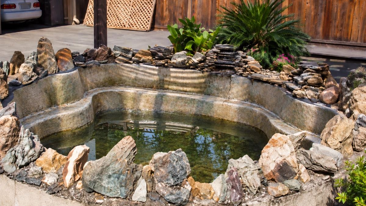 Project 20 · Backyard koi pond — before