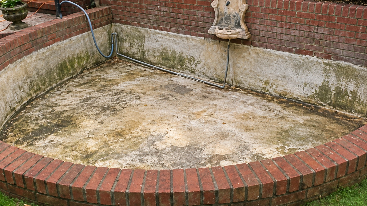 Project 25 · Courtyard fountain — before