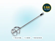 Steel spiral blade drill mixer for a 5-gallon pail, fits a 3/8 inch drill