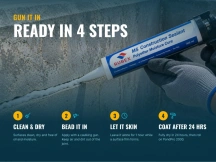 Four steps for caulking a concrete pond crack, then coating with PondPro 2000 after 24 hours