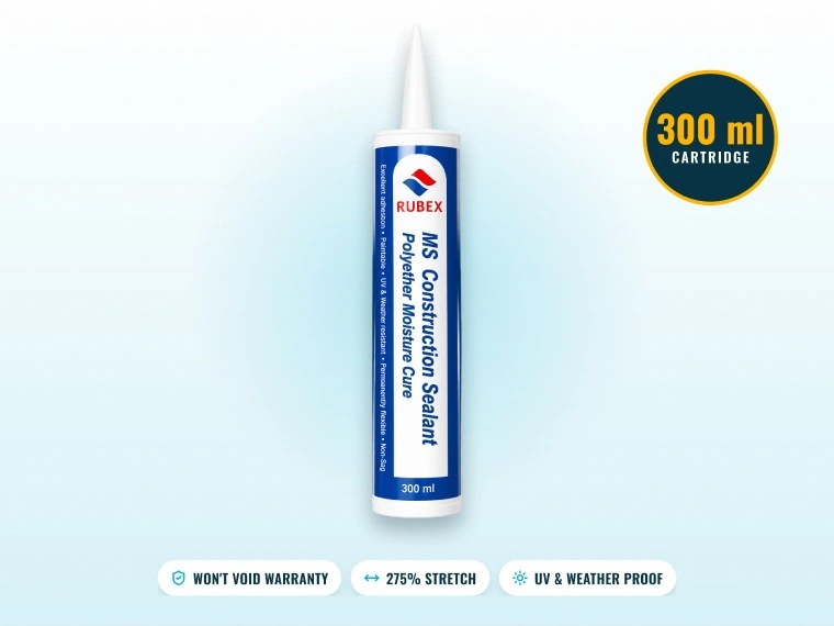 300 ml cartridge of MS polyether caulk used to seal pond cracks before coating