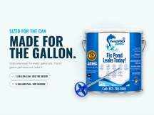 Gallon mixer paddle with a PondPro 2000 1-gallon can; not needed for 5-gallon pails