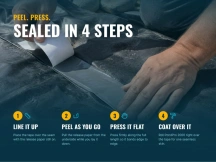 Four steps to apply seam tape on a pond liner seam, then coat with PondPro 2000