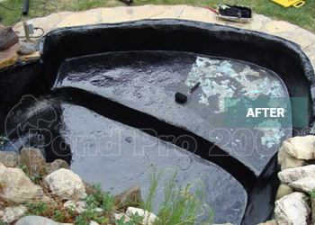 Concrete pond after waterproof sealing with Pond Pro 2000 by pondpro2000.com